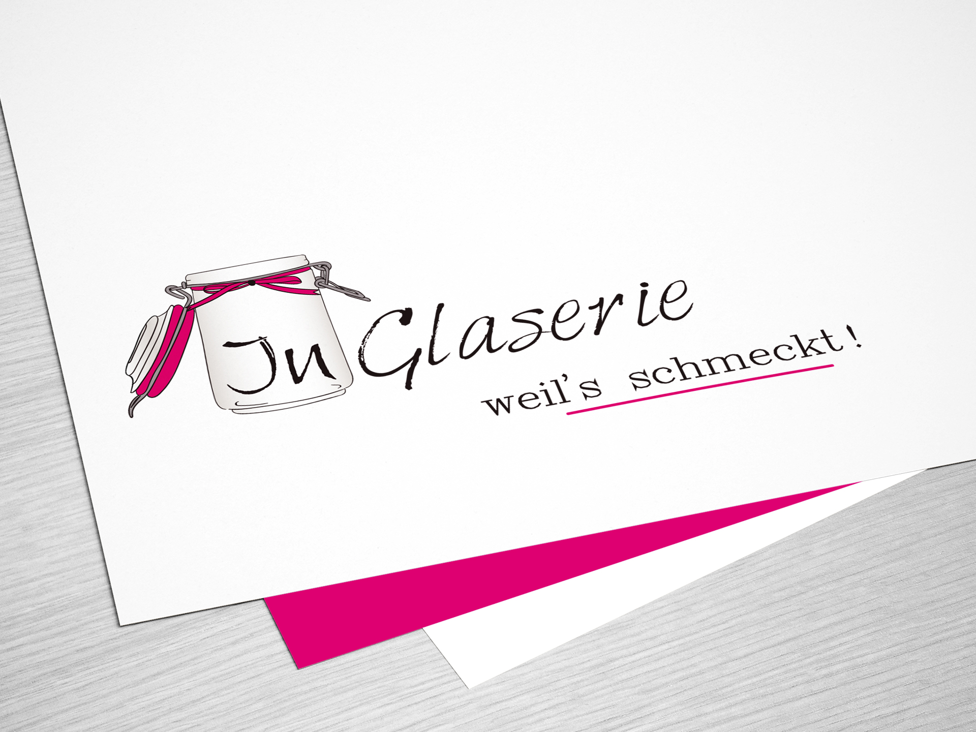 InGlaserie Logo auf Papier